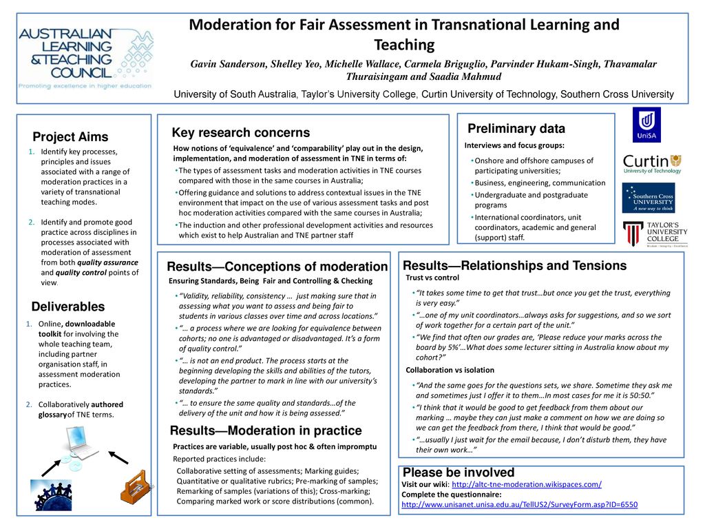 Moderation For Fair Assessment In Transnational Learning And Teaching